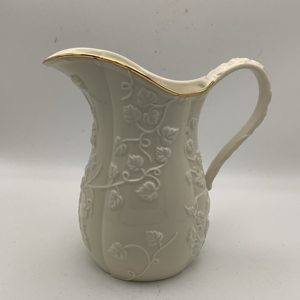 Lenox Ivy Cottage Pitcher with Gold Rim